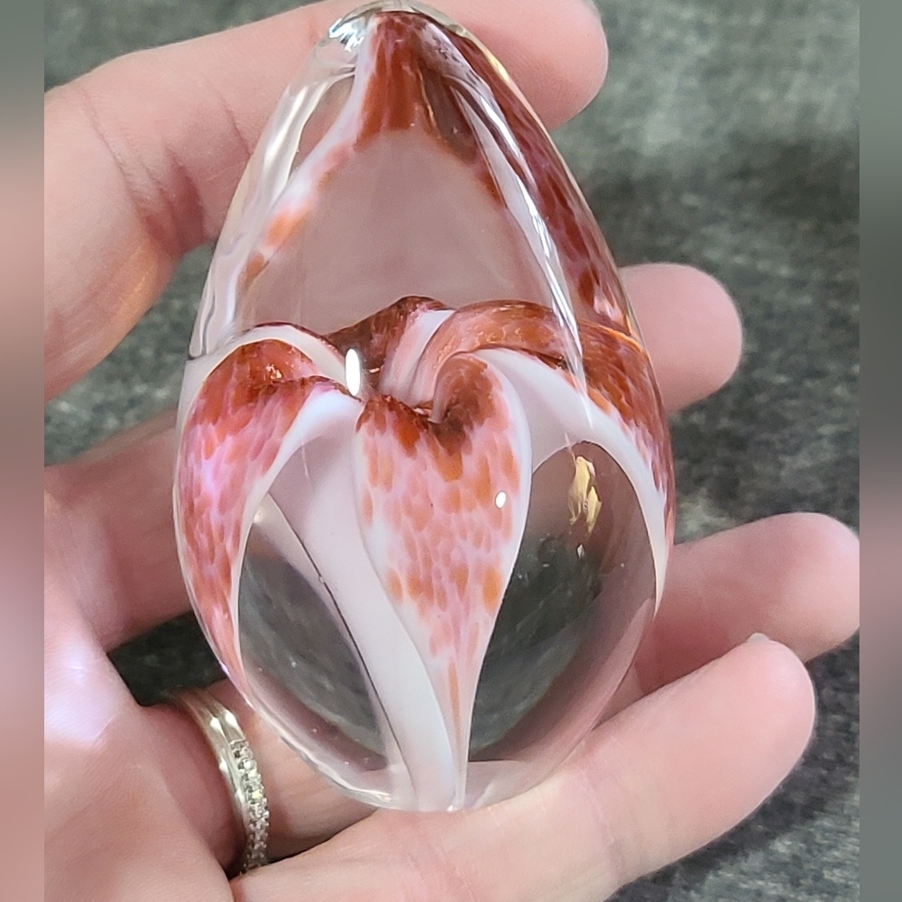 Vintage Glass Eye Studio Orchid paperweight